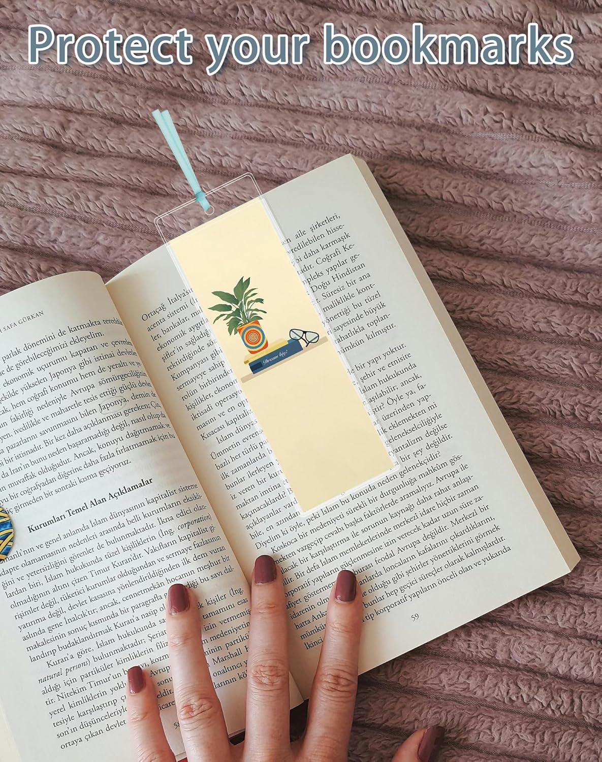 120 Pack Bookmark Sleeves, Clear Bookmark Holders for 5.5 x 2 Inches Bookmarks, Plastic Blank Book Mark Cover for School, Office and Party Favors