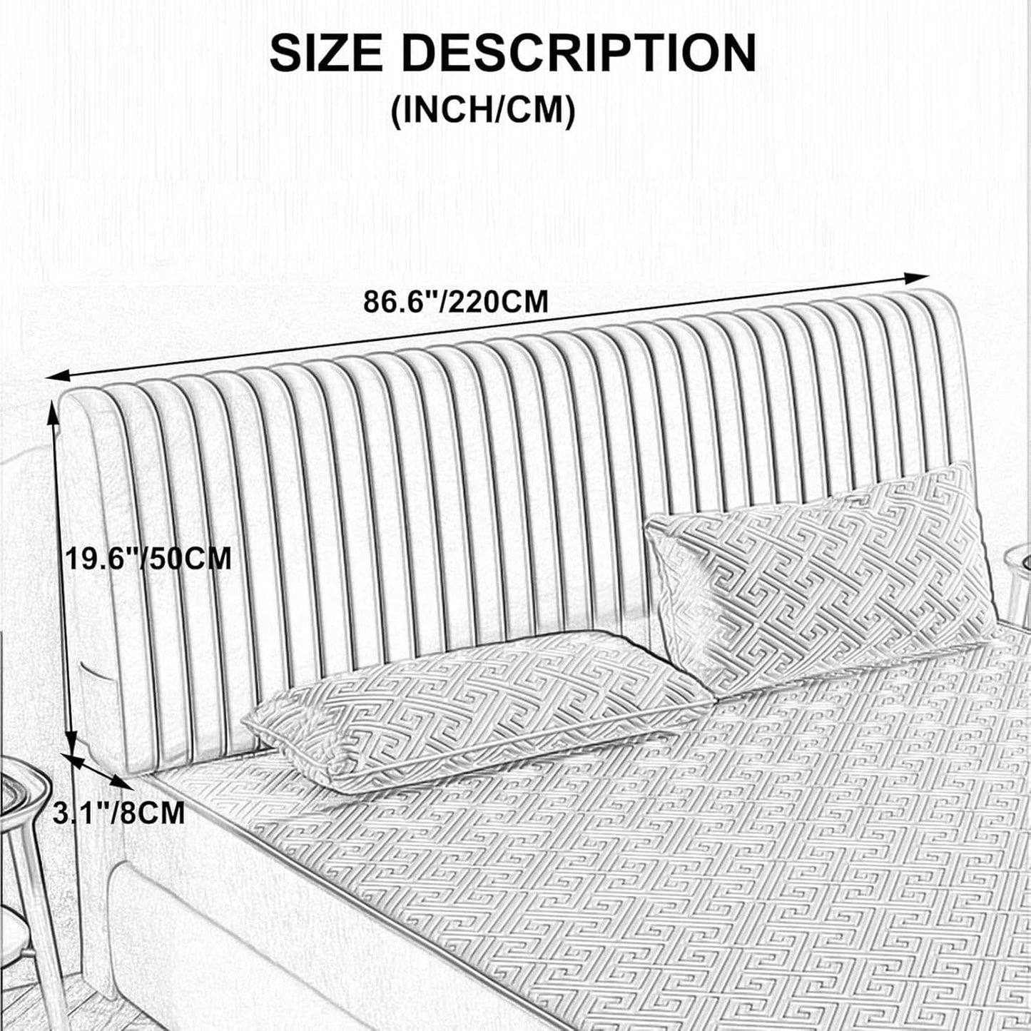 Soft Fleece Headboard Cushion King Size Bed Backrest Lumbar Pad Bed Backrest Reading Bolster Cushion for Home Bedroom Daybed Bed Bunk Bed