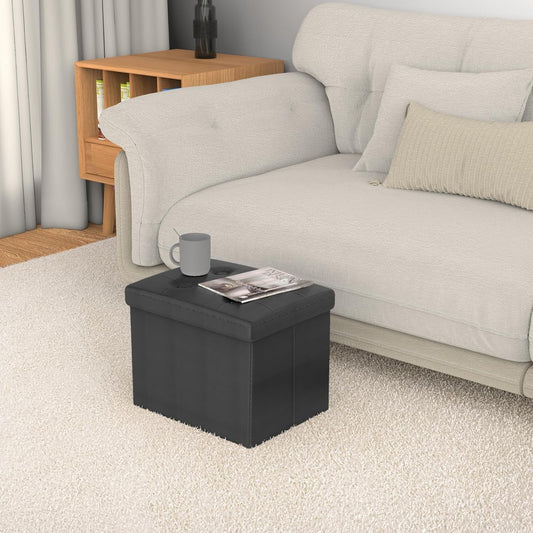 Ottoman Storage Ottoman Foot Rest Ottoman with Storage Ottomans Foot Stools Small Ottoman Black L17W13H13INCH