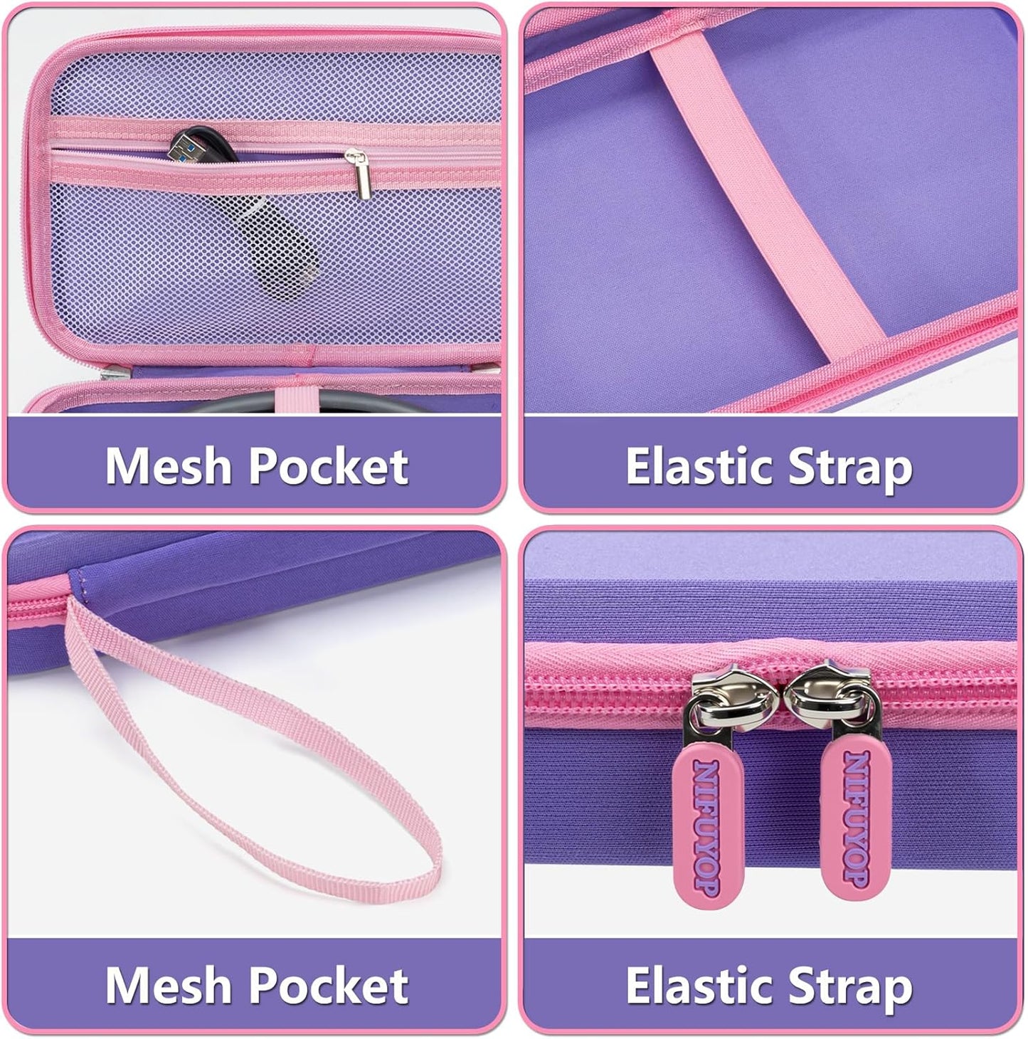 Case for Glocusent Vekkia LITOM LEDGLE TAKKUI TSINGREE Reading Light, Neck Book Light Carrying Box for Reading in Bed, LED Book Light Storage with Pocket for USB Cable (Case Only)- Purple