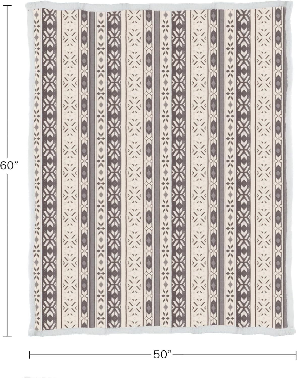 Reversible Fleece Blanket - 50-Inch x 60-Inch Machine-Washable Sherpa Throw with Snowflakes - Cozy Blanket for Couch, Chair, or Bed by Lavish Home