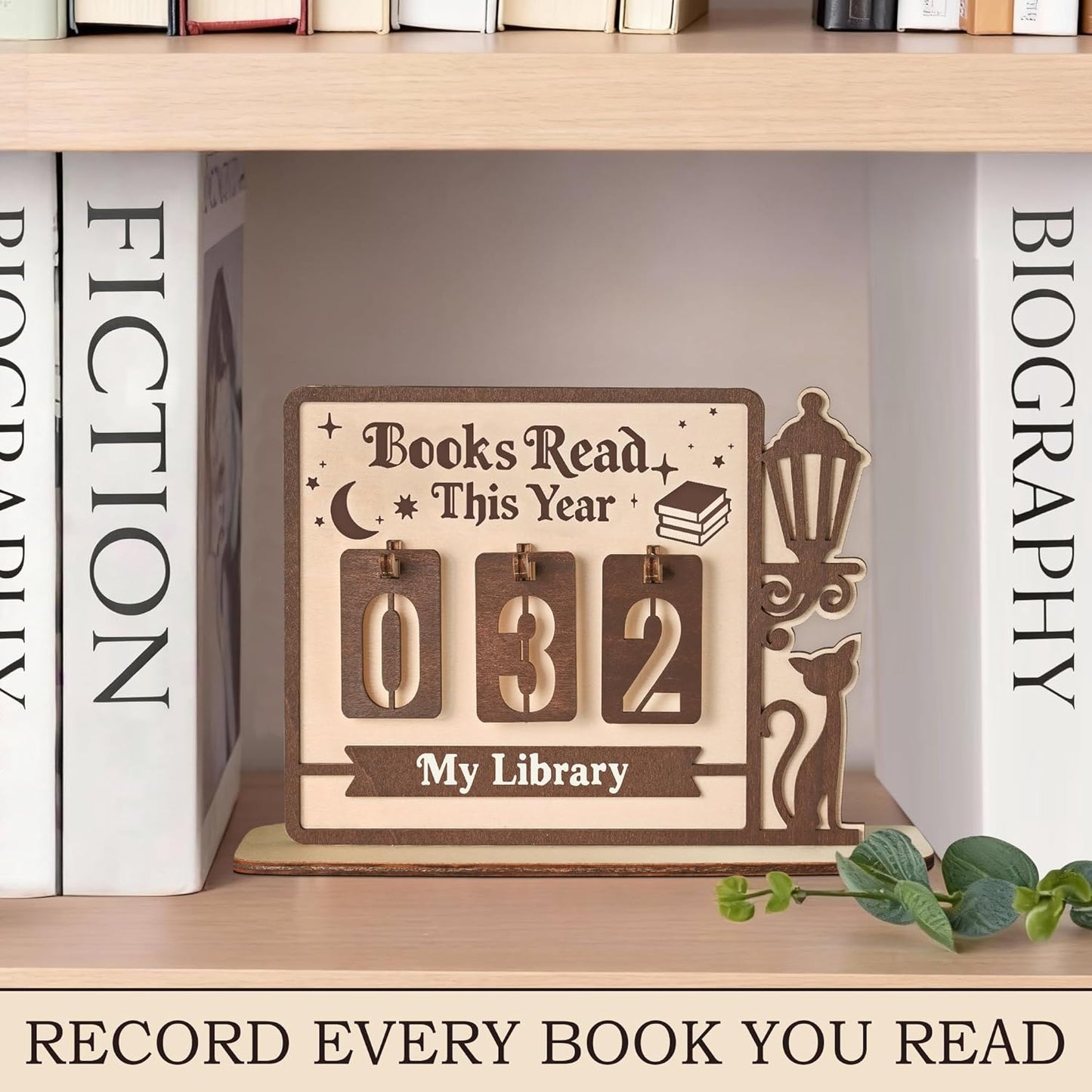 Books Read This Year Counter, Book Tracker for Bookshelf Decor, Book Lovers Gifts for Women Bookish Readers Teacher, Books Counter for Home Library Decor Wall Art Easter Basket Stuffers