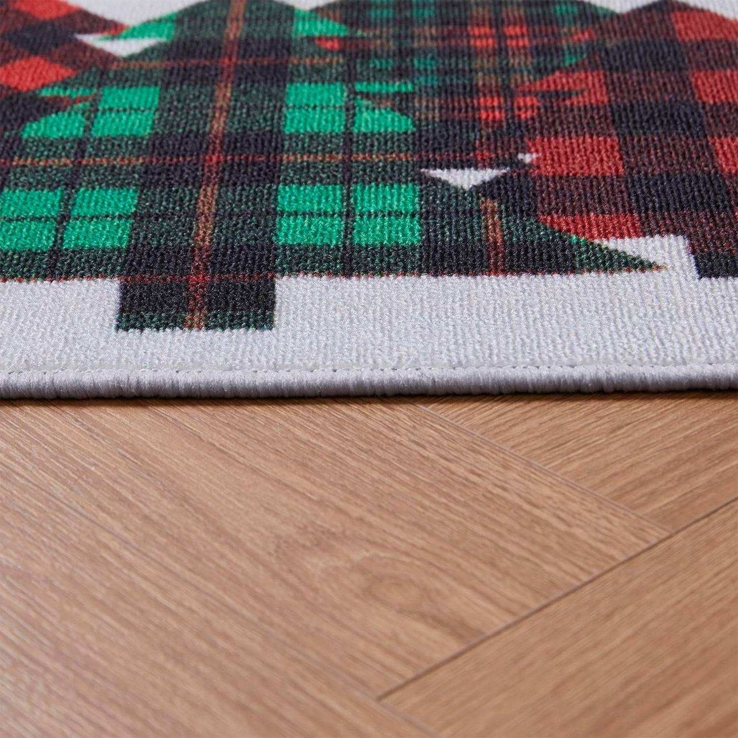 VCNY Home - Scatter Rug, Stain & Water Resistant, Holiday Printed Home Decor (Plaid Christmas Tree Collection, 20" x 30")