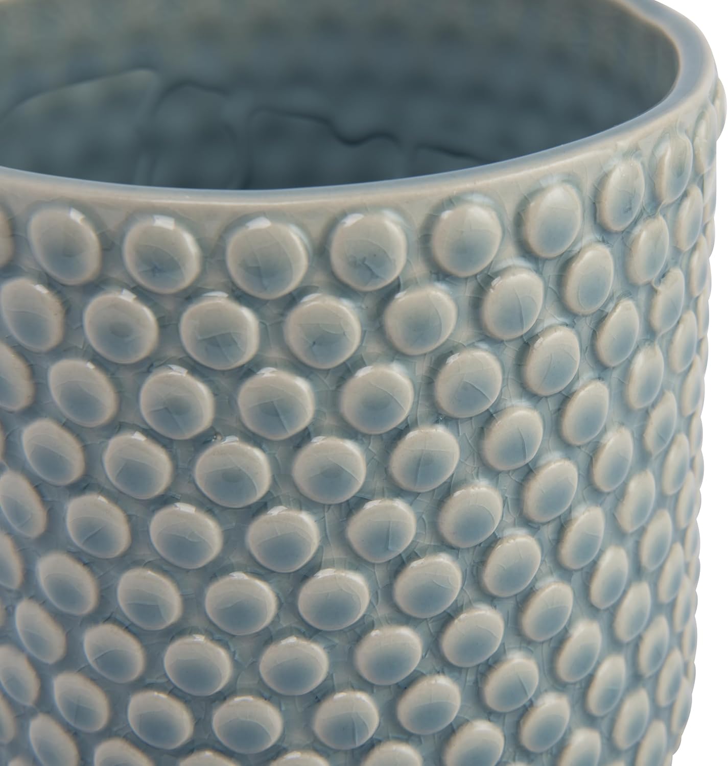 Bloomingville Sky Blue & Cream Stoneware Pot with Crackle Finish