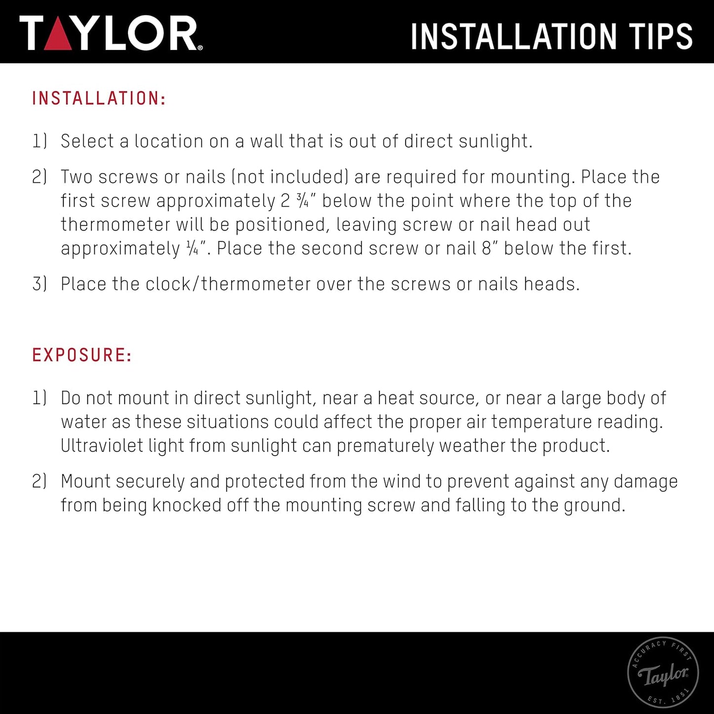 Taylor Digital Wireless Indoor Comfort Level Thermometer and Hygrometer, Easy-to-Read Display for Home, Office, Greenhouse, Nursery, and Indoor Areas, Black