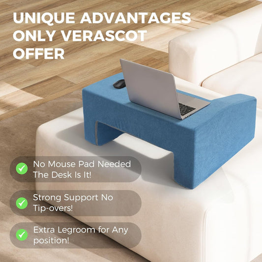 Reading Pillow for Gaming Lap Desk Pillow for Laptop Memory Foam Bed Desk for Reading Working Crocheting Gaming Arm Rest on Bed/Sofa/Floor/Couch/Car (Blue)