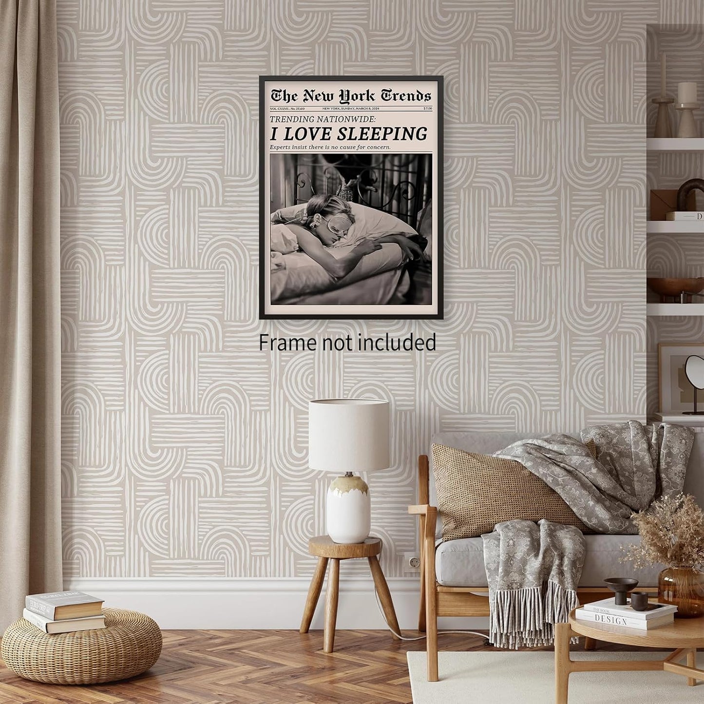 VERENIX Retro Black and White Feminist Wall Art Newspaper Aesthetic Canvas Posters Vintage Funky Girl Sleeping Prints for Girly Dorm Bedroom Wall Decor 08x10 inch Unframed