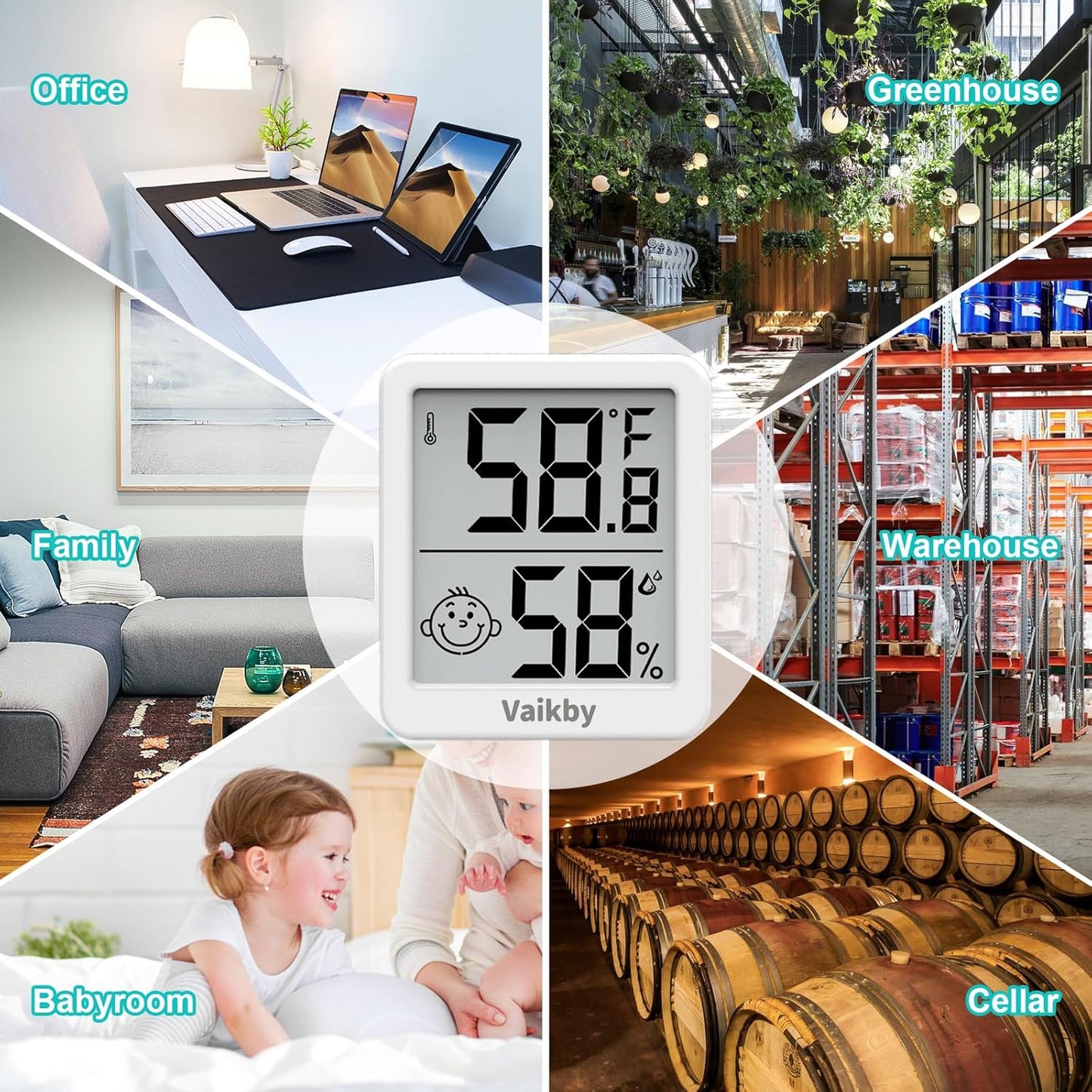 Indoor Humidity Meter Hygrometer 3Pack, Room Thermometer for Accurate Room Temperature Monitor, Digital Hygrometer with Indoor Thermometer for Home, Baby Nursery, and Humidity Sensor Enhanced Comfort