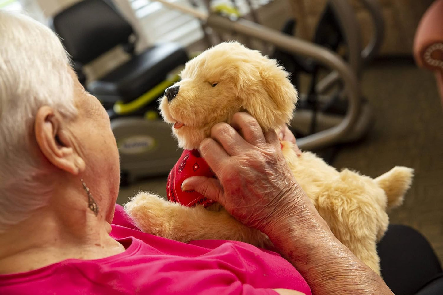 JOY FOR ALL Ageless Innovation Companion Pet for Seniors - Lifelike Animatronic Dog - Realistic Soft-Touch Coat & Heartbeat - Therapy Stuffed Animal - Toy for Alzheimer's & Dementia - Golden Pup