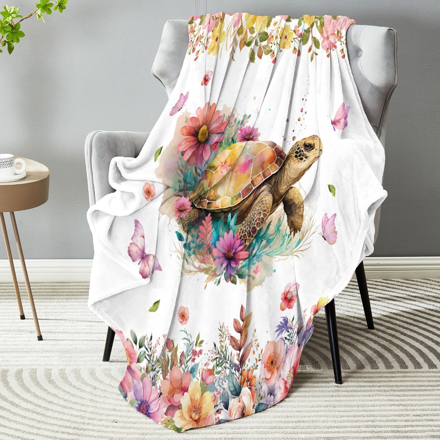 Sea Turtle Throw Blanket for Girls,Super Soft Blanket for Girls Birthday (50 * 60 in, Sea Turtle)