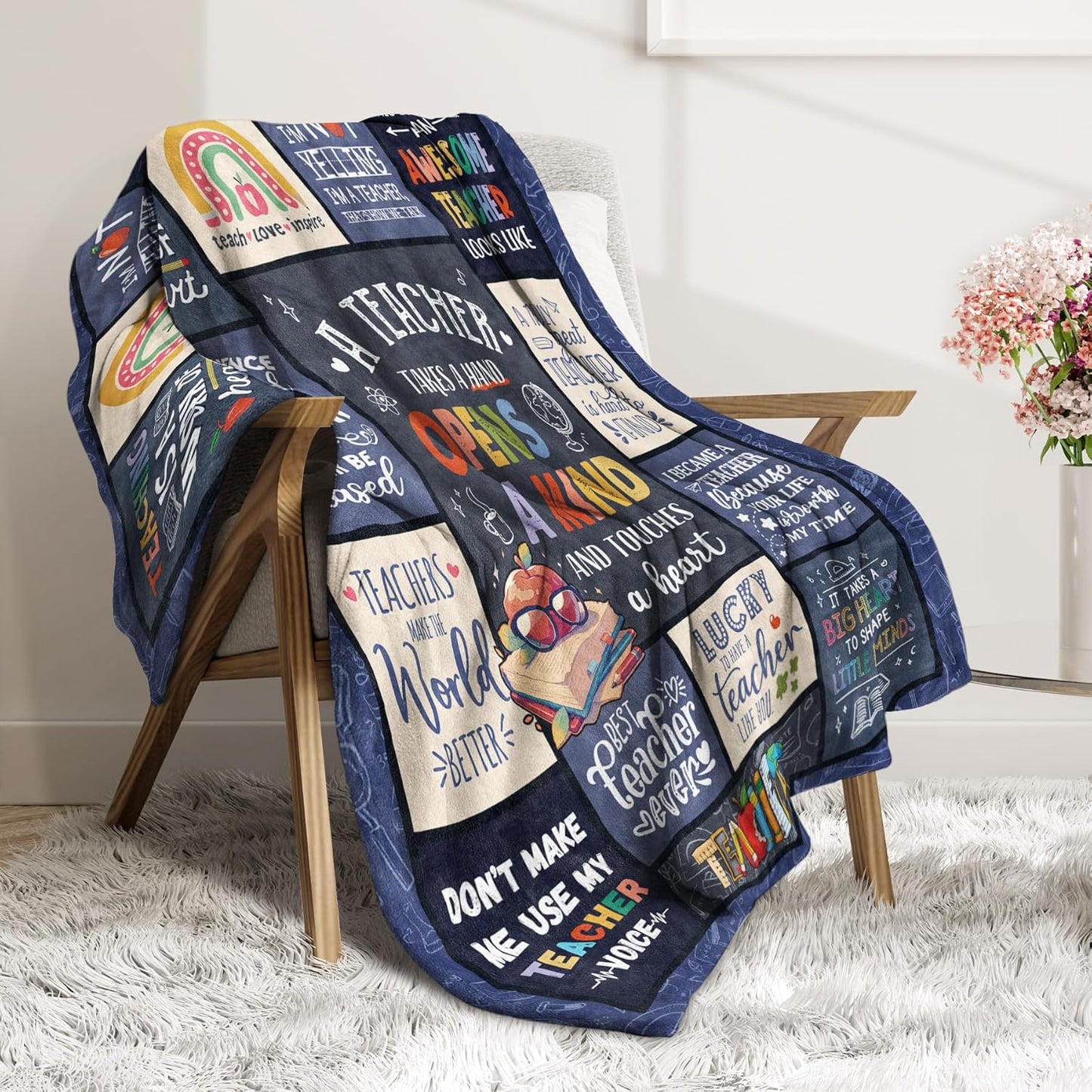 SteadStyle Teacher Gifts for Women Men – Unique Teacher Appreciation Gifts Blanket, Funny Present for Educators, Best Retirement or Birthday Gift from Students – 60"x50" Throw