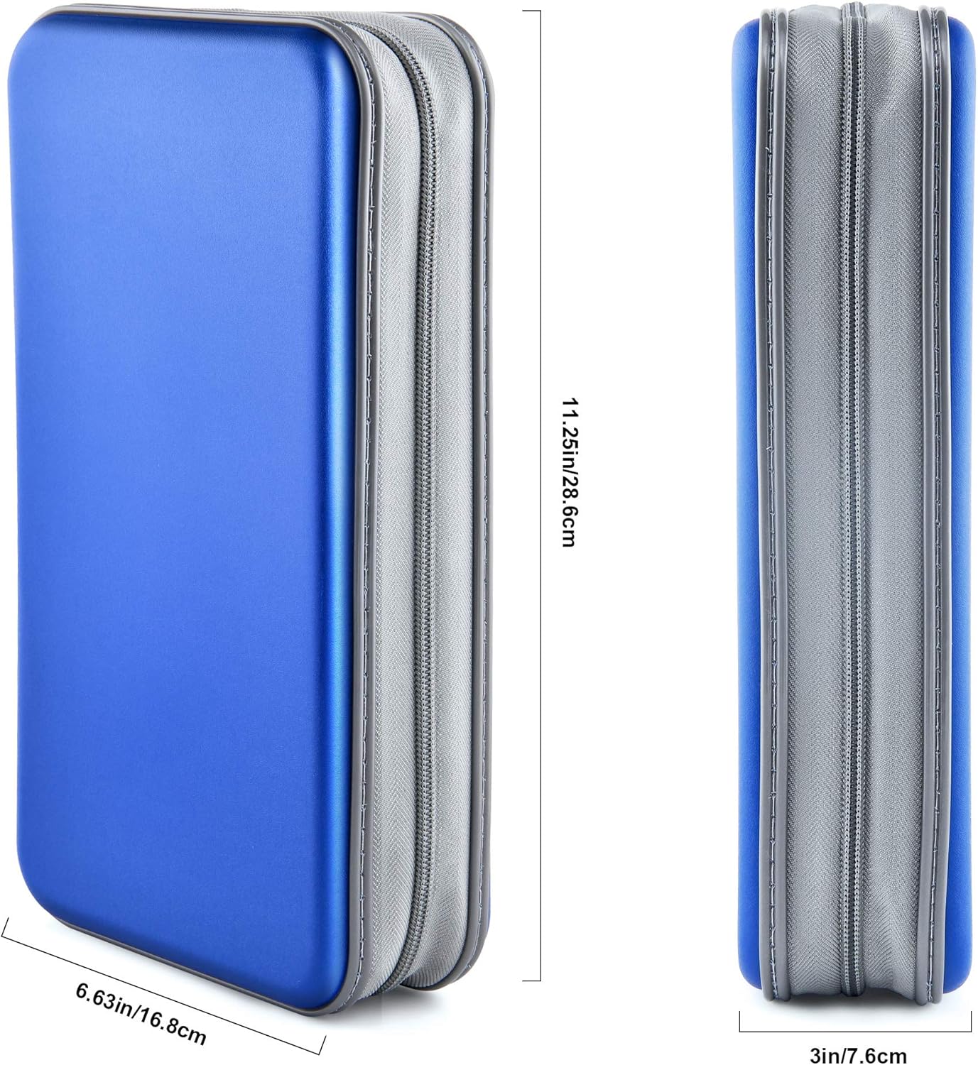 CD Case Wallet, 80 Capacity DVD VCD Media Blu-ray Case Wallet Holder Storage Organizer (Blue)