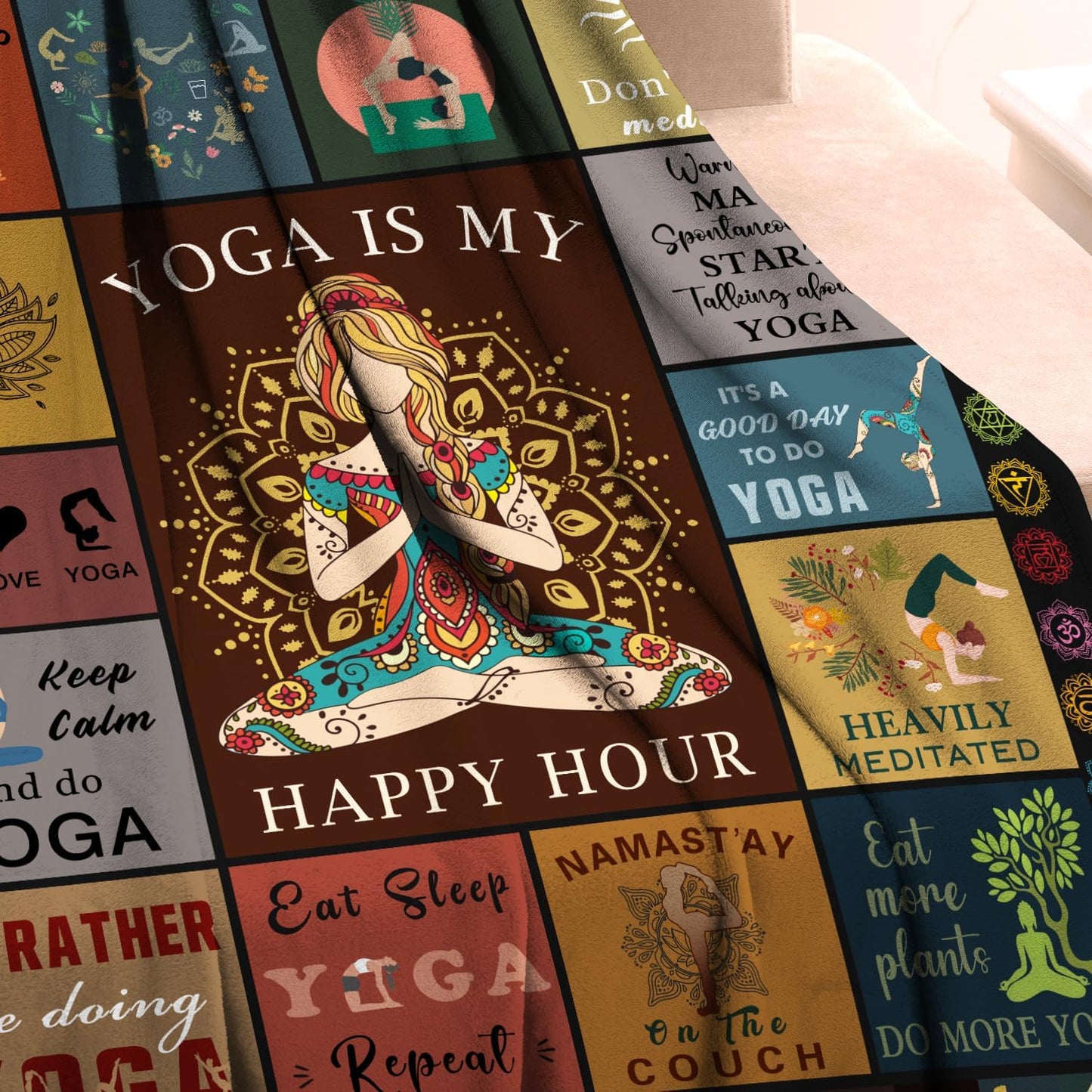 Generic Yoga Blanket Gifts for Women Lovers, Instructors - Outdoors Travel, Zen Meditation Decor - 50 * 60