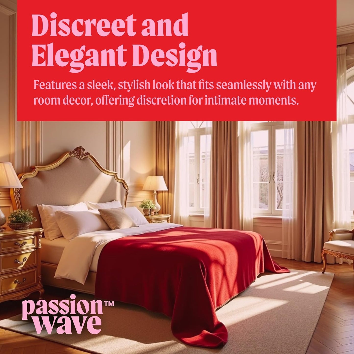 Waterproof Love Blanket Passion Wave – Ultra-Soft, Washable, Non-Slip, Stain-Resistant Cover for Couples – Cozy & Memorable Moments (Red, King)