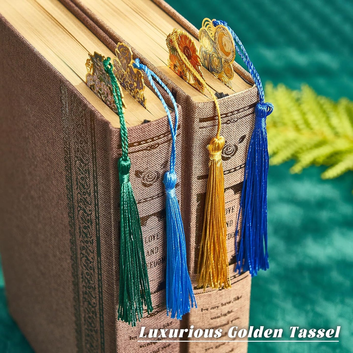 8psc Metal Bookmarks with Tassel, Vintage Van Gogh Book Marks for Reading Women Men Teen, Book Lovers Gift