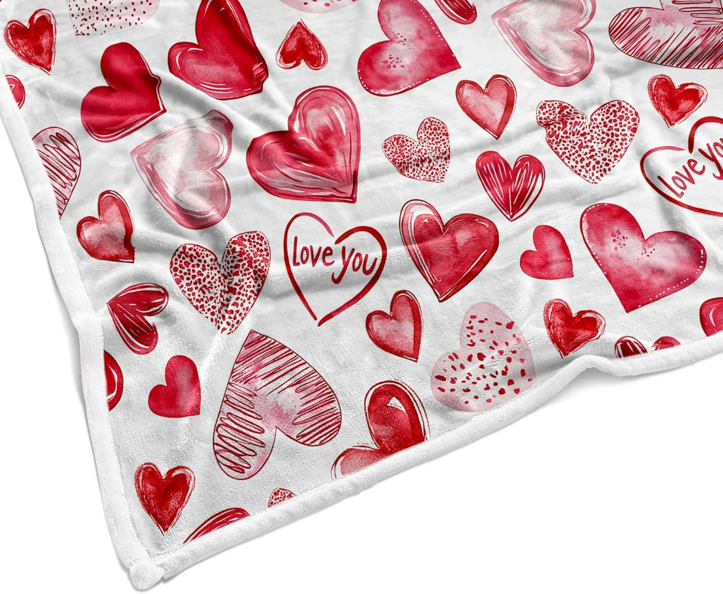 JAWO Valentines Blanket, Pink Heart Blanket Ultra-Soft Cozy Valentines Day Gifts Girlfriend Blankets Boyfriend Wife Birthday, Heart Blanket Throw for Home Living Room Bed Couch Sofa Decor Lover Gifts