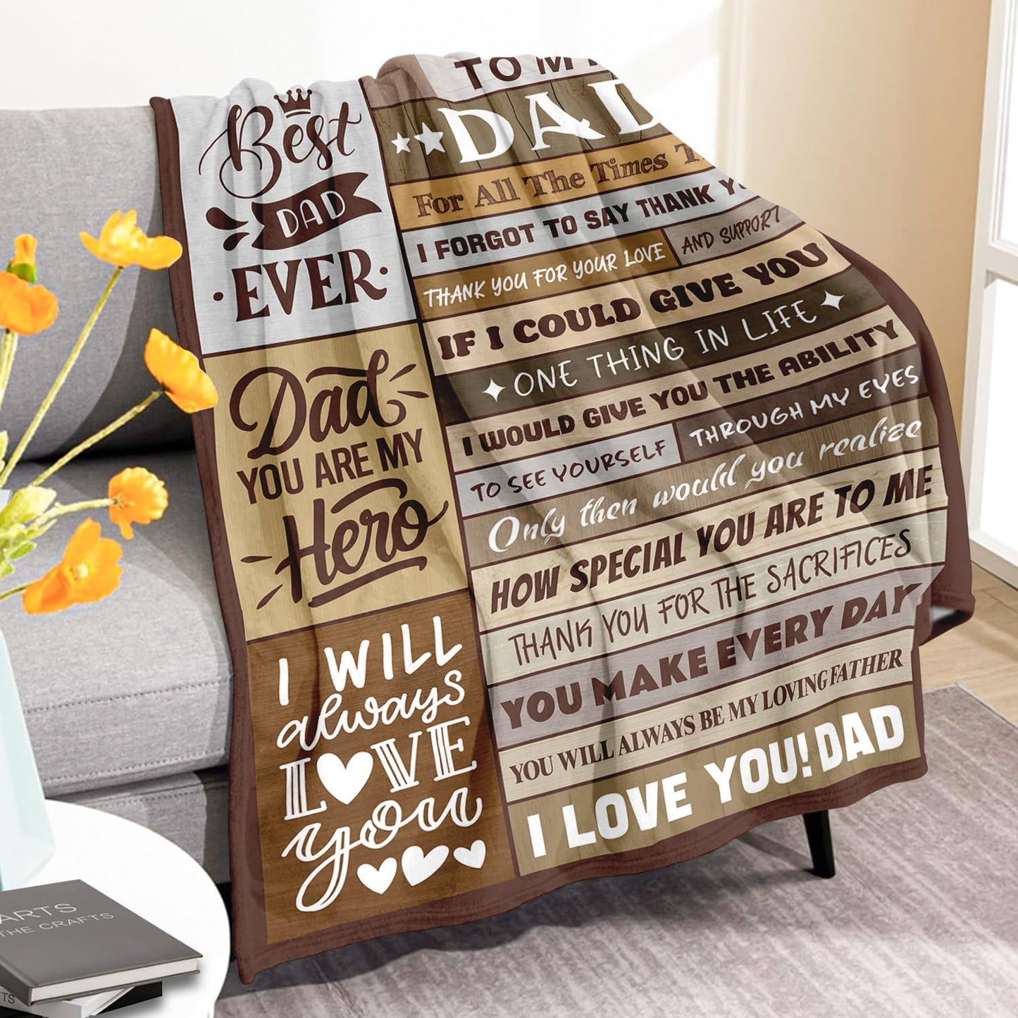Gifts for Dad from Daughter Son - Birthday Gifts for Dad - Christmas Blanket Gift for Dads - Best Dads Ever Gift - Cool Dad's Birthday Present - Funny Present for Father - Throw Blanket 60" x 80"