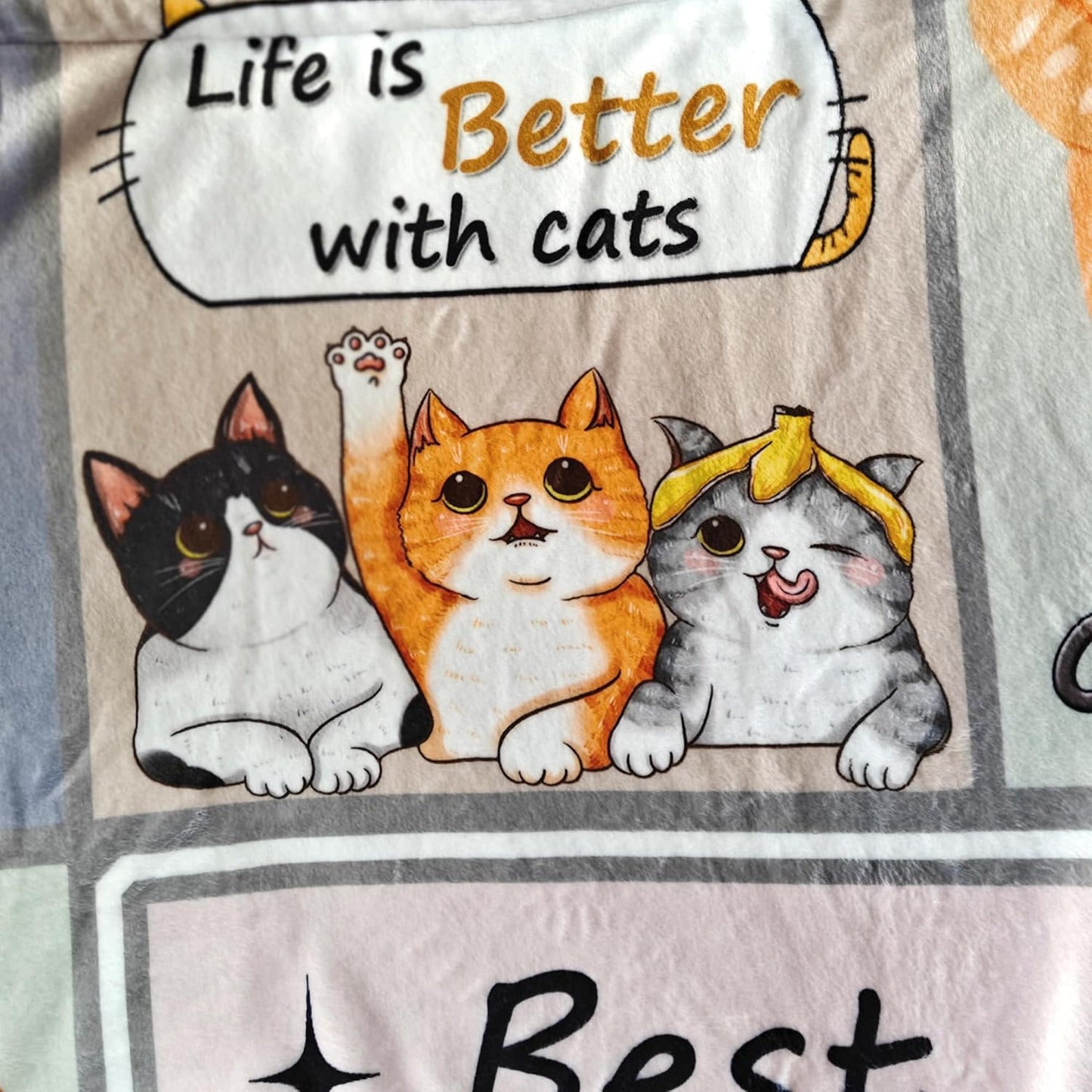 Sviuse Cat Blanket Ultra Soft Flannel Throw Gifts for Cats Lovers Girls Women Mom Lovely Kitten Pattern Blankets for Couch Bed Sofa (50"x60", Cat 10)