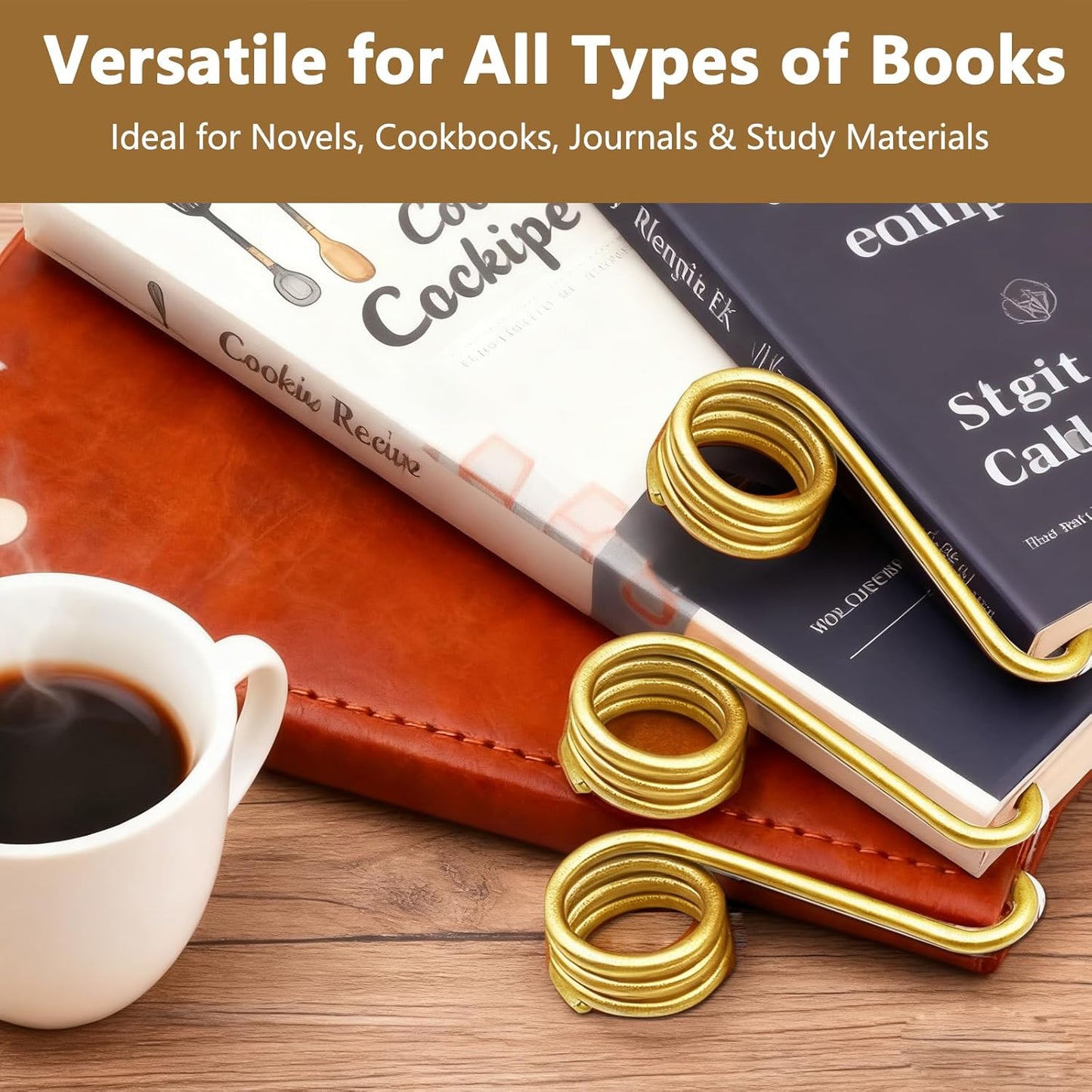 Book Holder Ring Bookmark Copper Finger Ring Page Opener Tool to Hold Book Open While Reading Lightweight Book Opener Accessory for Women and Men Practical Reading Aid