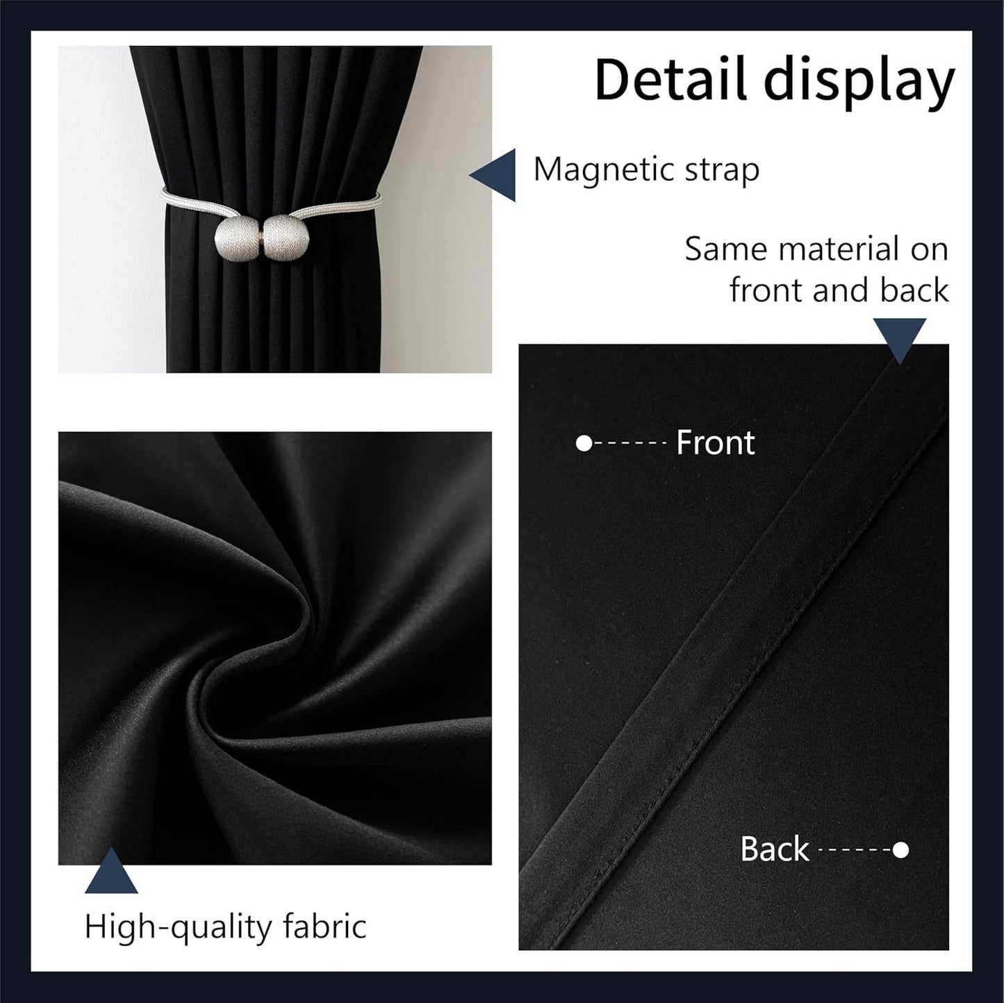 Room Divider Curtains, Black 1 Panel W106 x L84in, with Flexible Ceiling Curtain Track Black 9.84ft, for Sound Dampening Privacy Partition