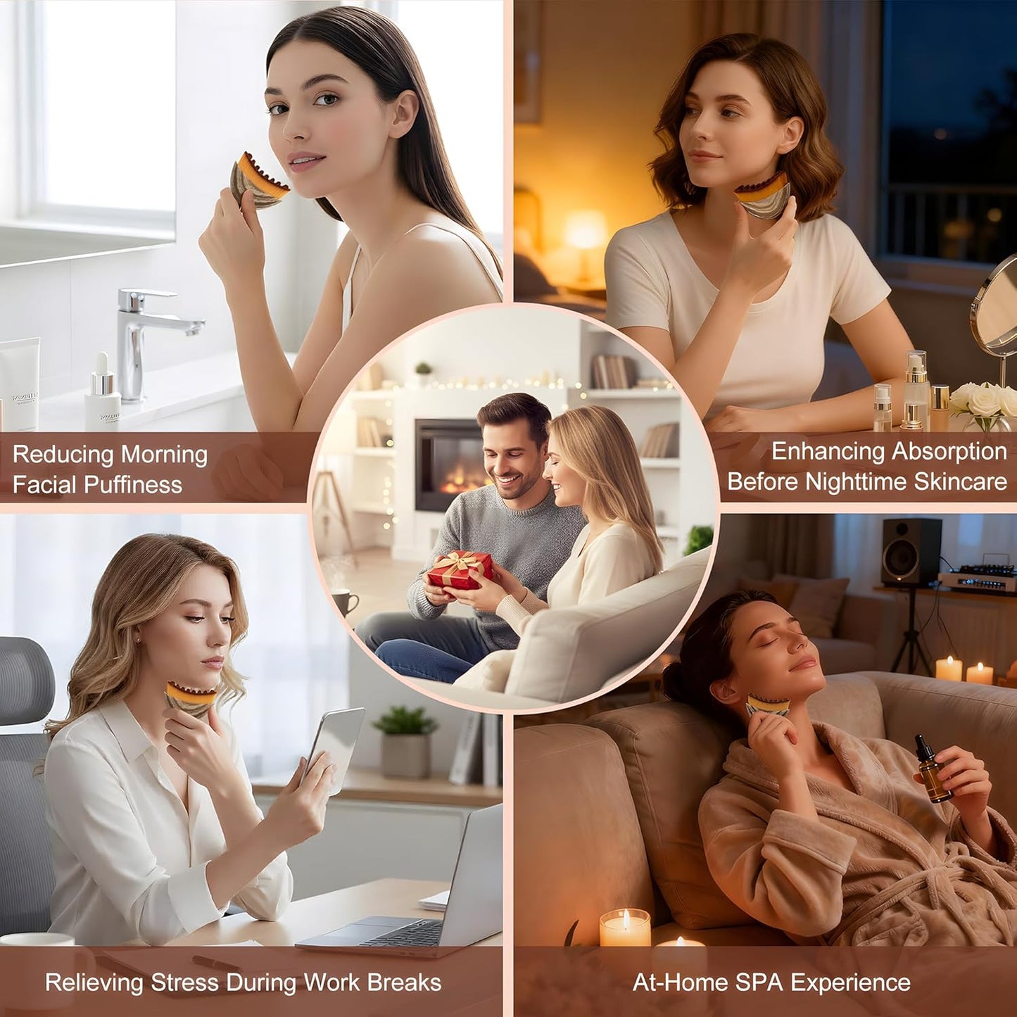 Lymphatic Contour Face Brush Facial Tool Dry Sculpting Massage Skin Gua Sha Beauty Glow Soft