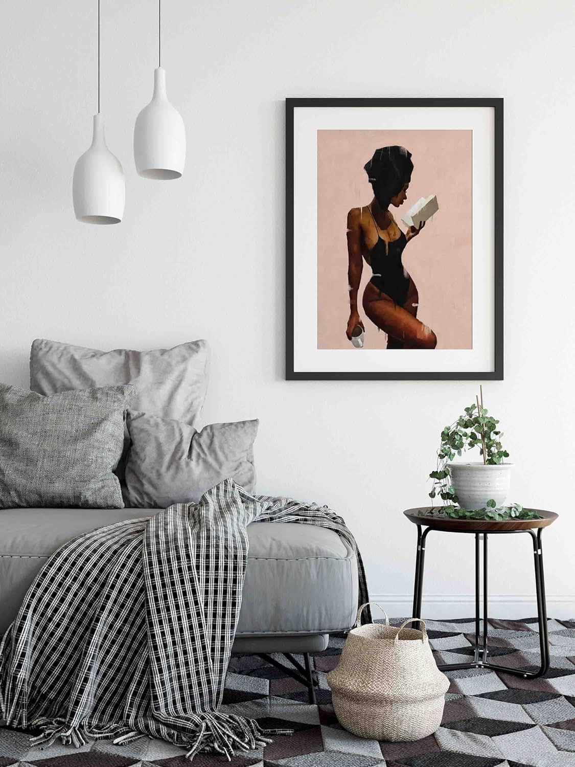 DAOTU The Reading Black Women Poster Retro Black Girl Pictures Wall Decor Antique African American Wall Art Living Room Modern Wall Decoration, 16“ x 20” Framless