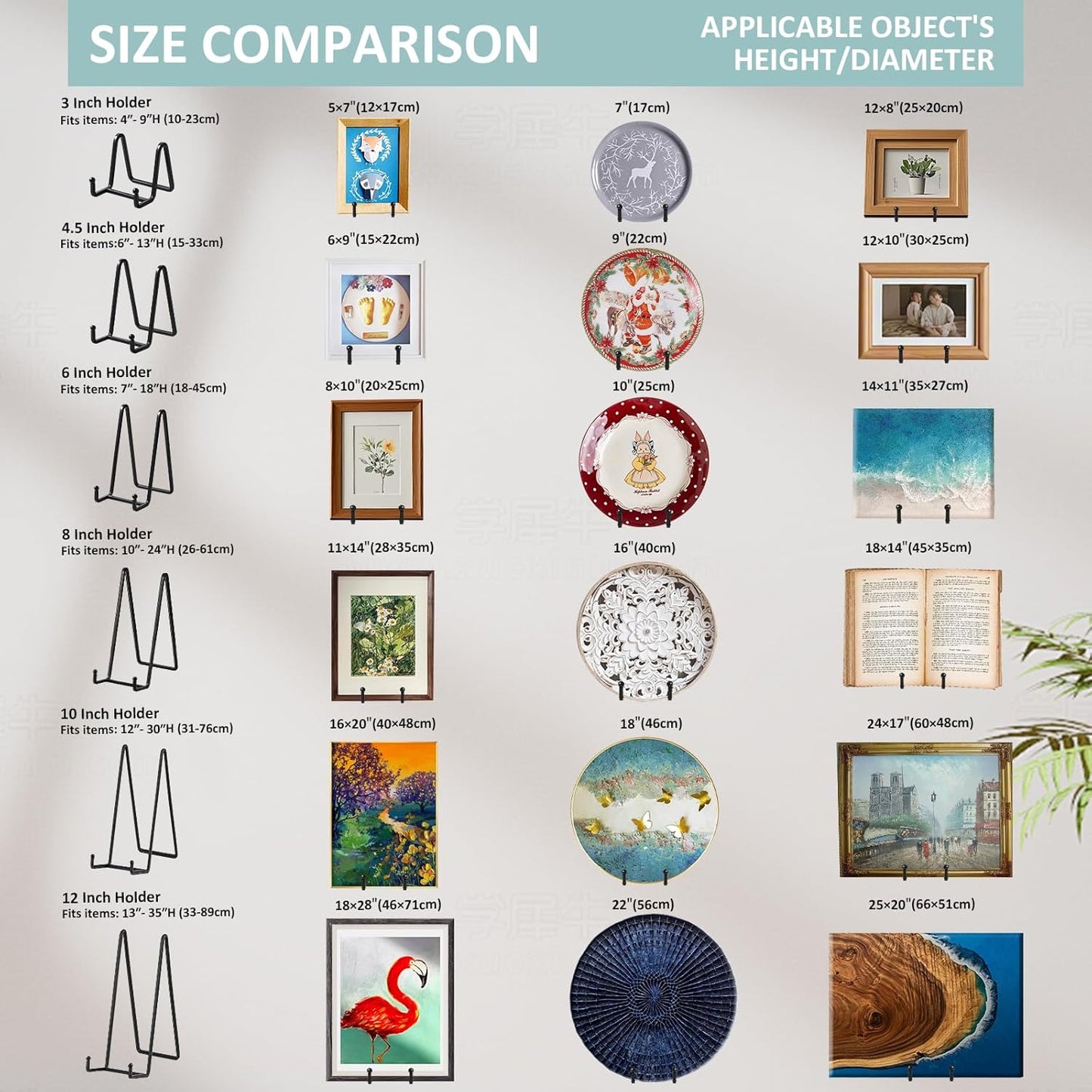 Plate Holder Easel Display Stand - 3 inch Metal Plate Stands for Display - Tabletop Picture Stand - Black Iron Easels for Display Pictures | Photo Frames | Book | Decorative Plates | Plaque - 1 Pack