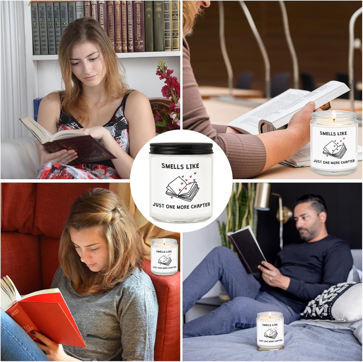 Book Lovers Candle Gifts, Funny Gifts Ideas for Book Lovers, Birthday Bookish Presents for Readers Librarian Bookworms -Lavender Candles