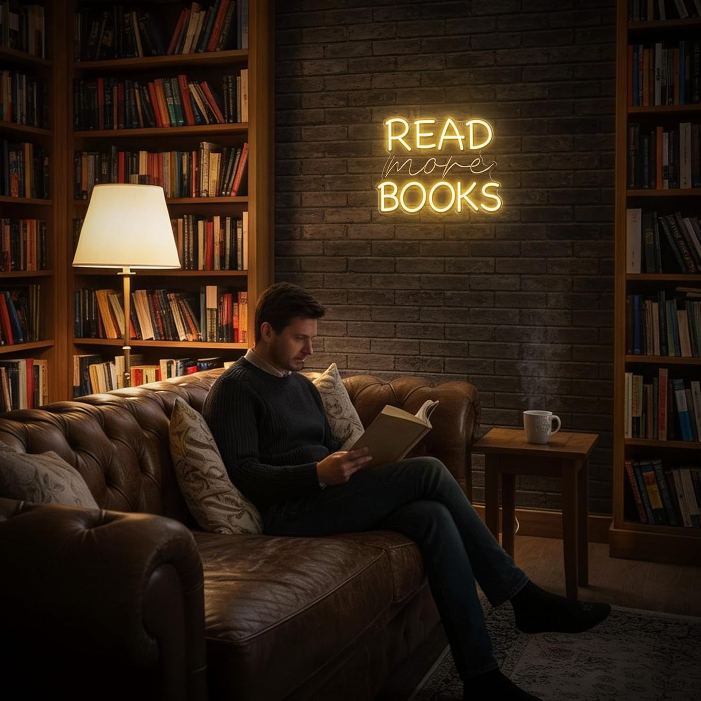 Kavaas Read More Books Neon Sign Reading Corner LED Light Neon Signs for Library Classroom Book Club Wall Decor -Best Back to School Gifts for Teens Kids
