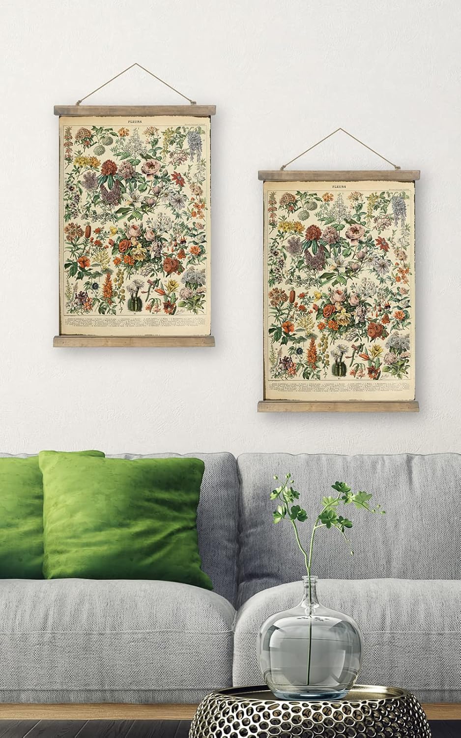 SHOXREM Vintage Poster,Rustic Art Prints, Retro Style of Wall Hanging for Living Room Office Classroom Bedroom Playroom Apartment Decor. (Botany of Flower 1Panels, 16“ x 24”)