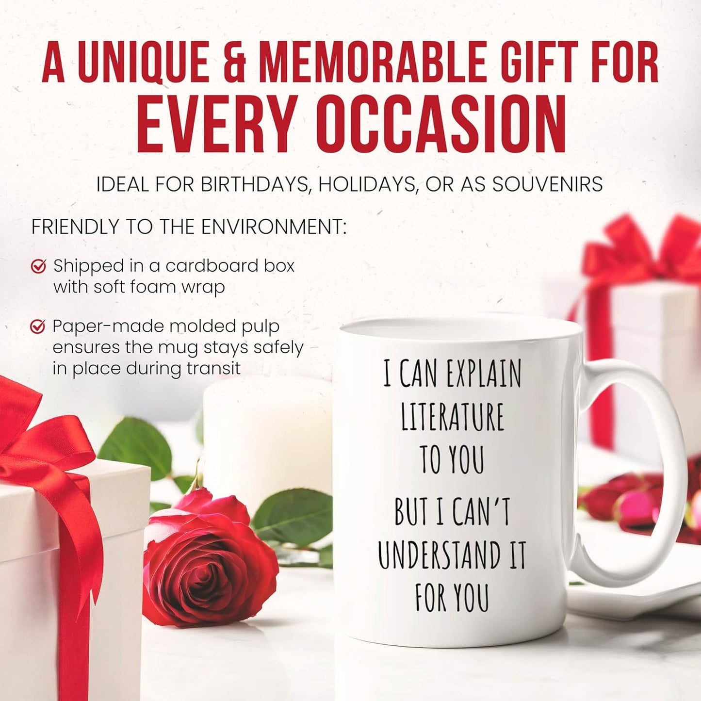 Funny Literature Mug - Humorous Writing Coffee Cup - Book Lover Funny Gift From - Literary Enthusiast Tea Mugs - Novelty Reader Cups - 11 Oz Ceramic Gifts For Authors, Birthday, Him, Her, Christmas