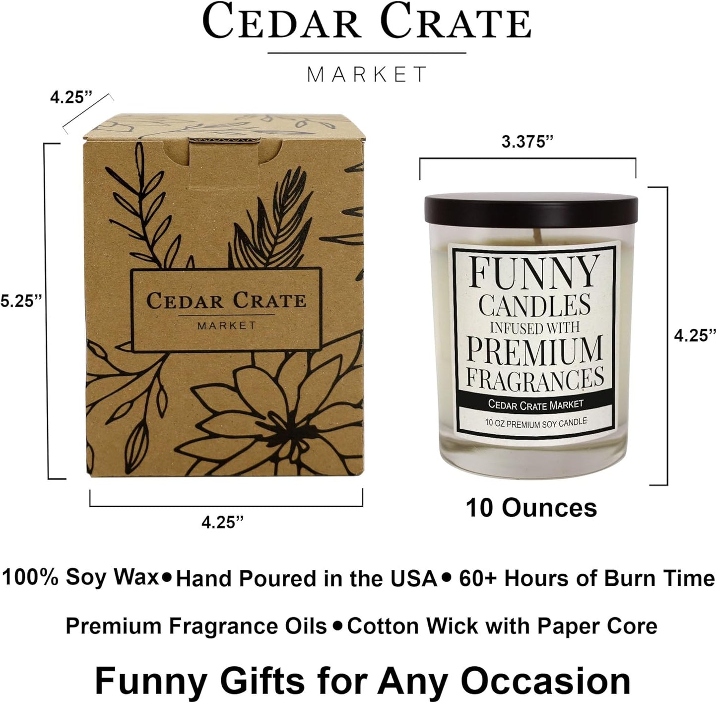 Cedar Crate Market - Book Lovers Gifts for Readers - Funny Bookish Candle for Women, Men, Best Friend, Librarian, Bookworm, Birthday, 14oz Ocean + Citrus + Salt Scented Soy Wax, Made in USA