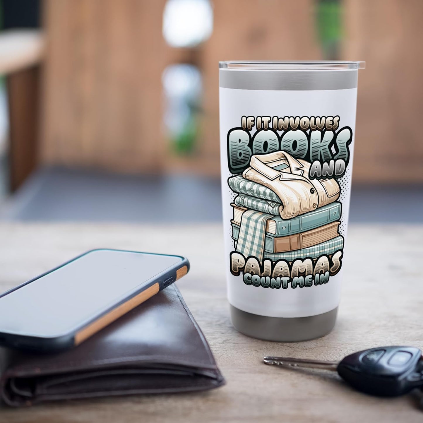 If It Involves Books And Pajamas Count Me In Reading Night Stainless Steel Insulated Tumbler