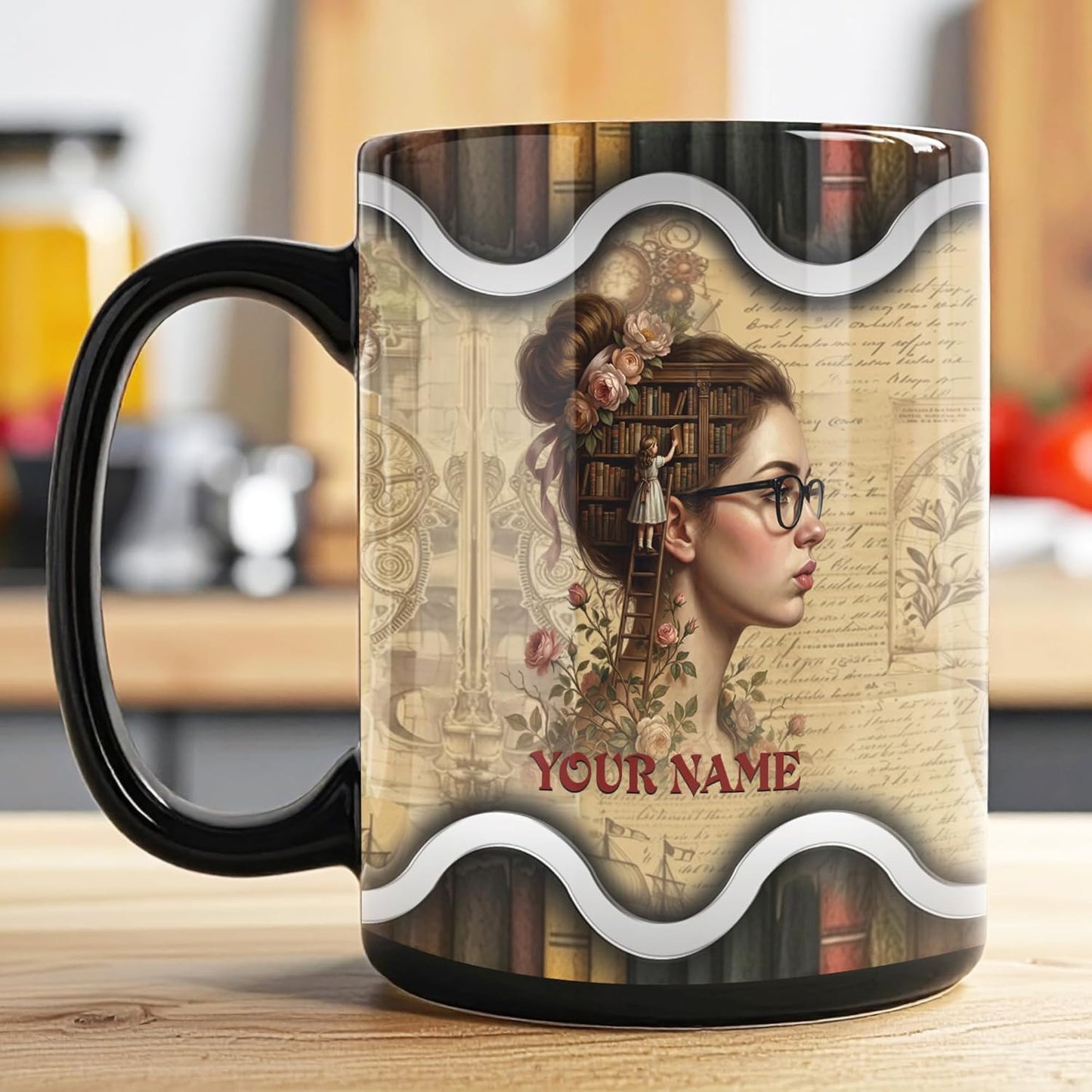 ThangPham Shop Personalized Book Lover Changing Accent/Color Coffee Mug (11oz,15oz) – Book Theme Ceramic Mug