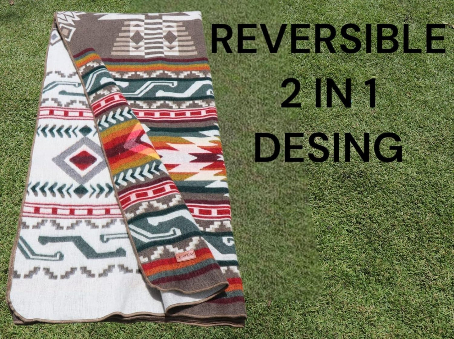 Alpaca Wool Blanket, Queen Size 94 x 78, Reversible 2 in 1, Thick and Ultra Soft, Hypoallergenic, Non-Itchy, Handmade in Ecuador. Premium Alpaca Wool Thtow Blanket for Cozy Comfort. (Brown, Queen)