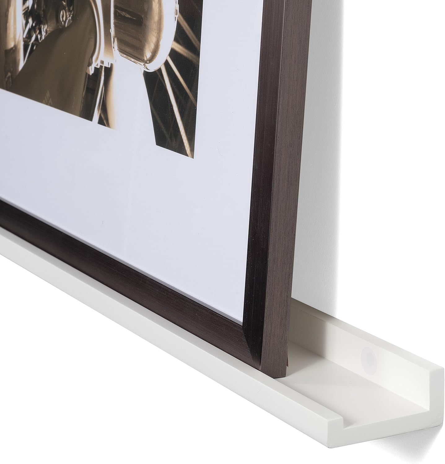 Wallniture Denver 46" Picture Ledge Shelf, Wood Wall Shelves for Photo, Picture Frame, Books, White Bookshelf for Kids Room, Living Room, Bedroom