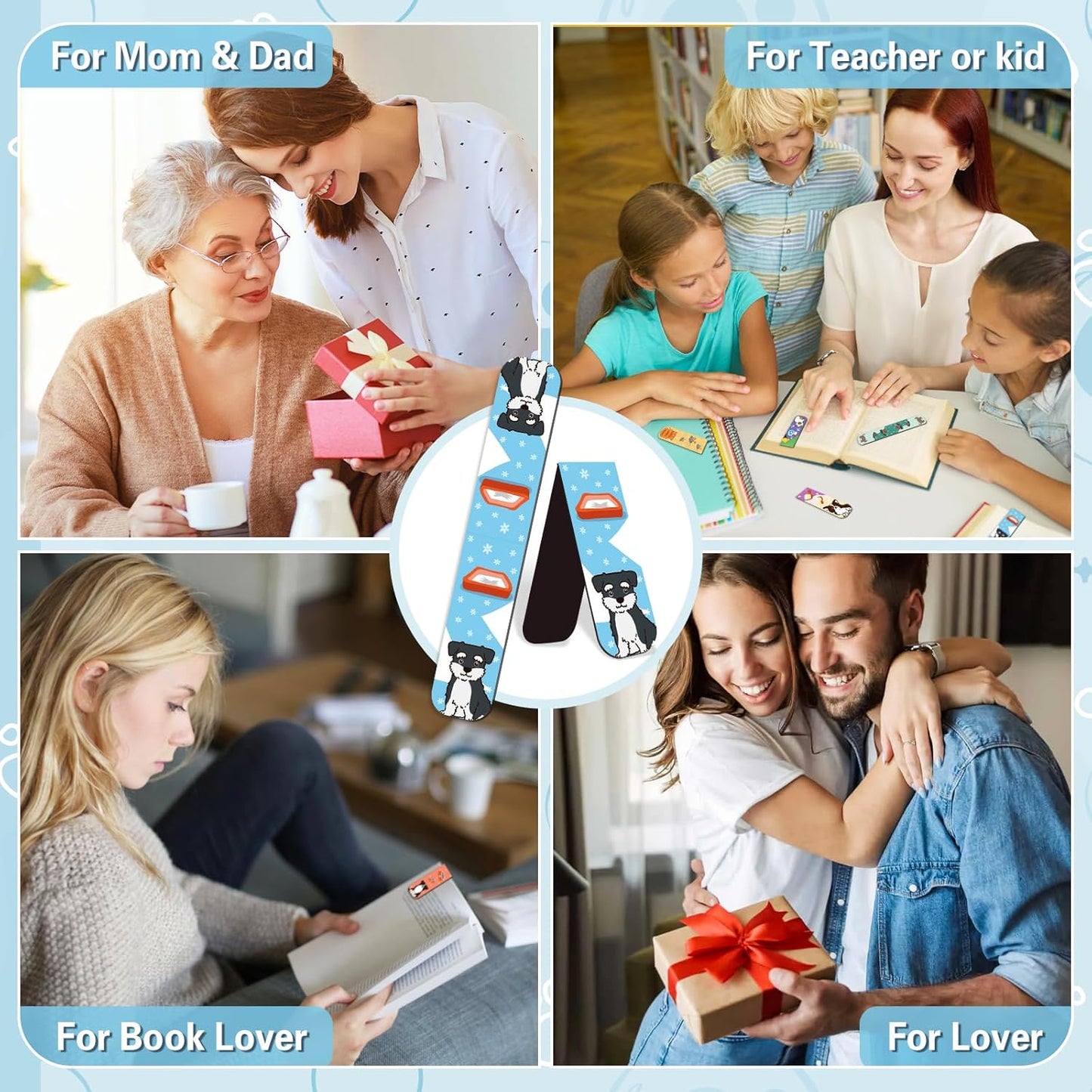 50 Pieces Magnetic Bookmarks Cute Dogs and Cat,Appreciation Gifts for Women,Men,Pet Book Marker for Students Teachers Kids School Home Office Reading Stationery, 25 Designs,Printing on 2 Side