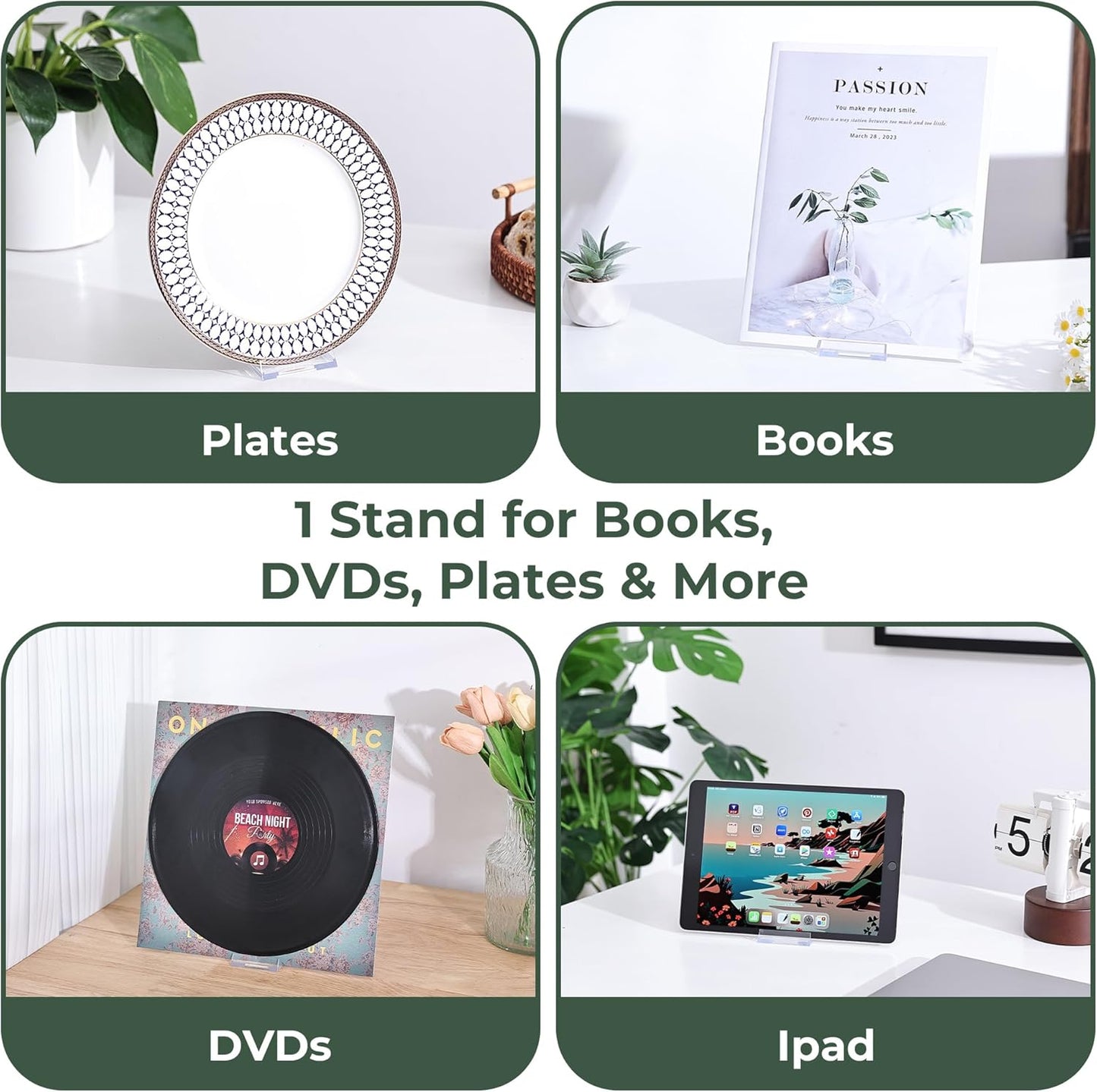 14 Pack Acrylic Book Display Stand - Adjustable Clear Easel Holder Display Collector Stand for Comic Books, CD DVD, Plates, Magazines, Postcard, Artworks, Collectibles & Home Office Decor