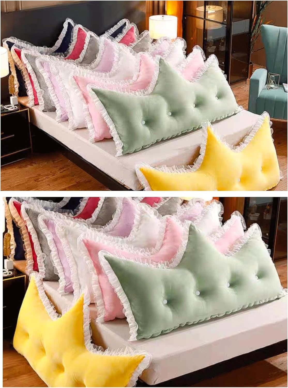 Large Headboard Pillow Full King Queen Twin, Reading Pillow Bolster Backrest Pillow Wedge Positioning Support Pillow for Sofa Bed Lumbar Pad Full Size(Size:70"/180cm,Color:Blue)