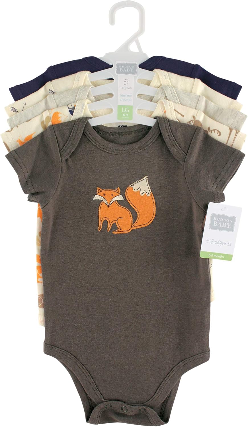 Hudson Baby Unisex Baby Cotton Bodysuits 5-pack