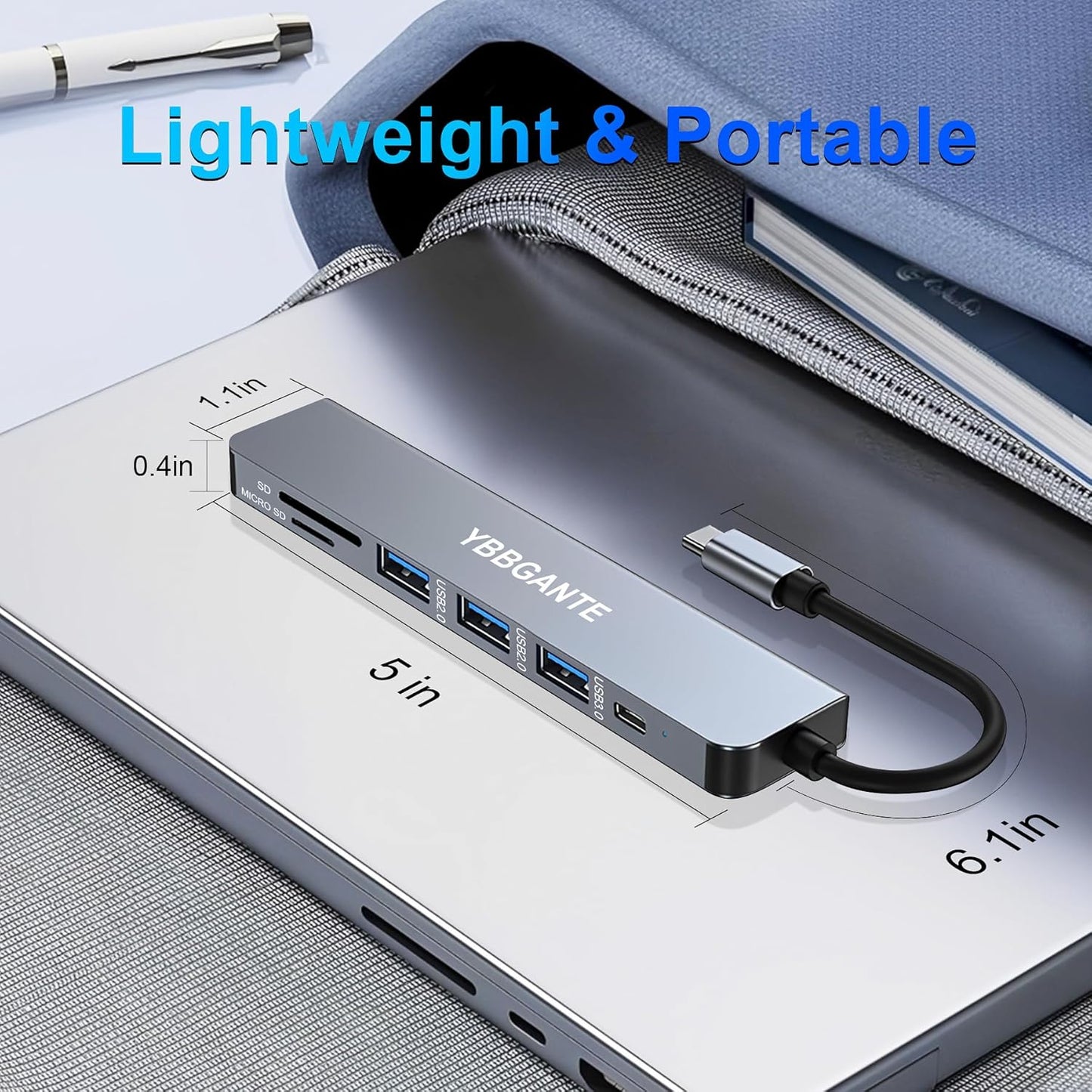 USBC Multiport Adapter USB c to USB hub 7 in 1 dongle Adapter USB c hub multiport Adapter with SD Card Reader 100W PD 4K30hz hdmi USB hub USB C Adapter for MacBook Pro USB-c hub for mac