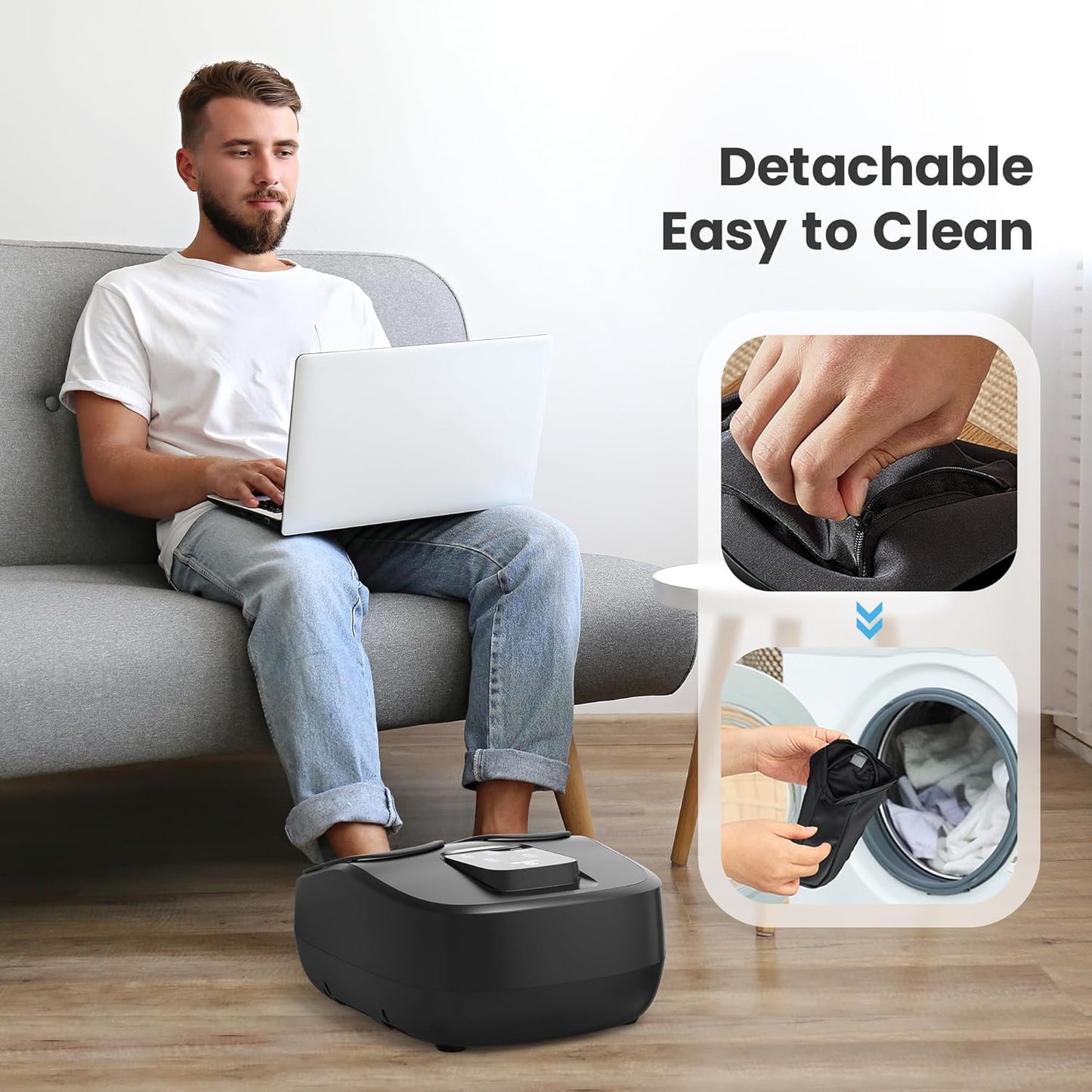 COMFIER Shiatsu Foot Massager with Heat,Kneading, Compression, Massage Machine for Plantar Fasciitis Neuropathy, Remote Control,Heated Foot Warmer, Gifts for Men,Women,Size 13