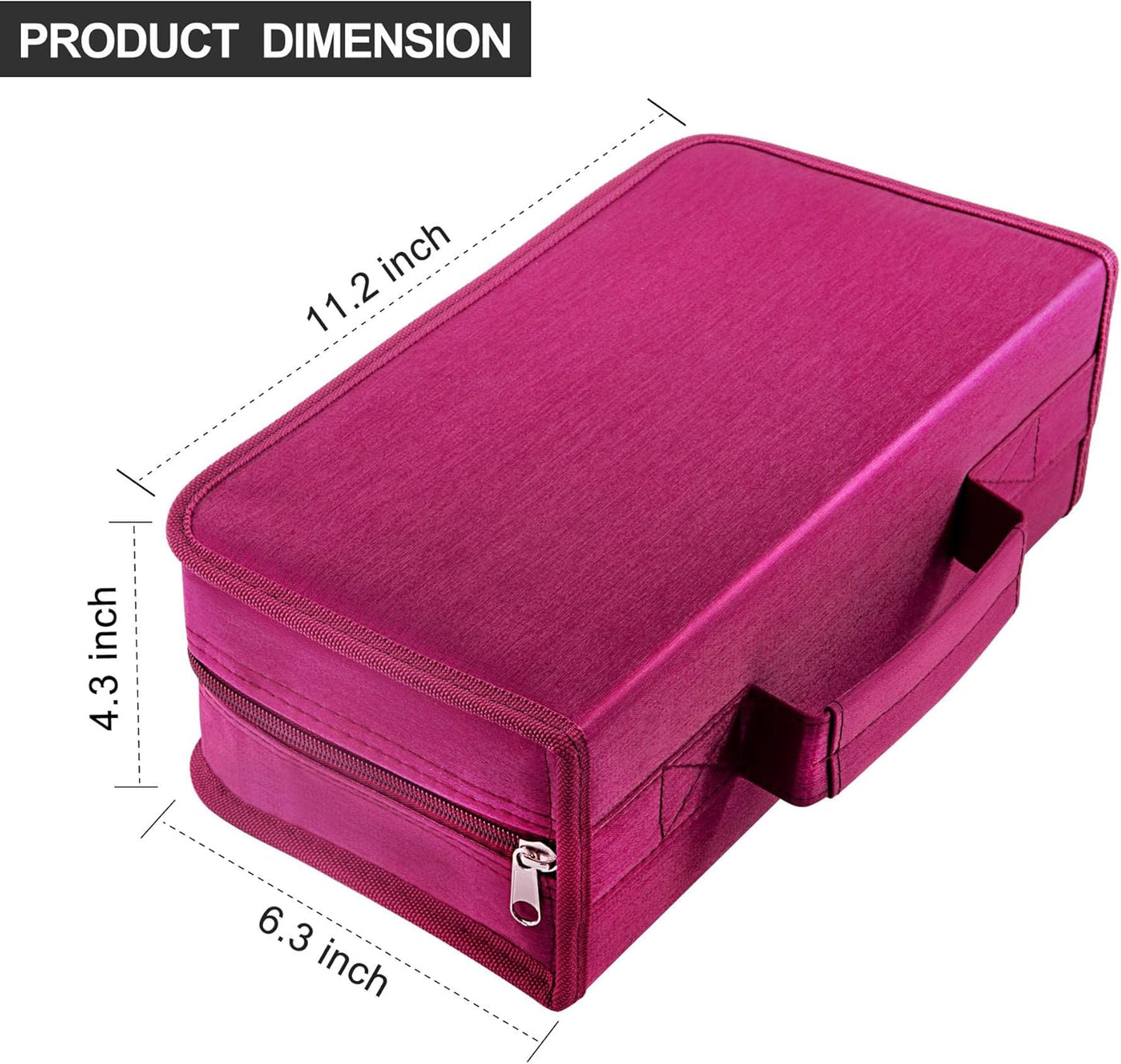 DVD Case, 128 Capacity CD/DVD Case Wallet Binder Storage Holder Booklet for Car Home Office and Travel (White binder, Rose)