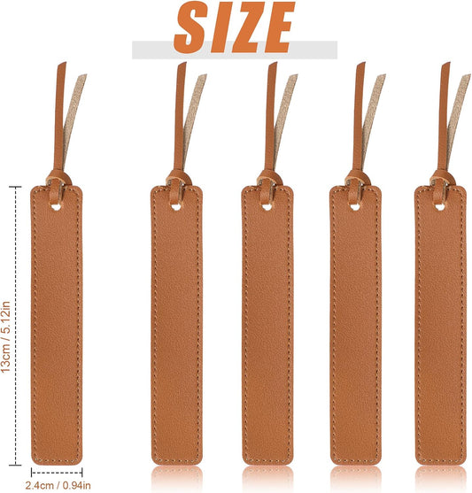 Zonon 10 Pieces Leather Bookmarks Handmade Genuine Leather Page Markers Personalized Bookmarks for Book Reading Bookworm Book Lovers Readers Writers Accessories(Light Tan)