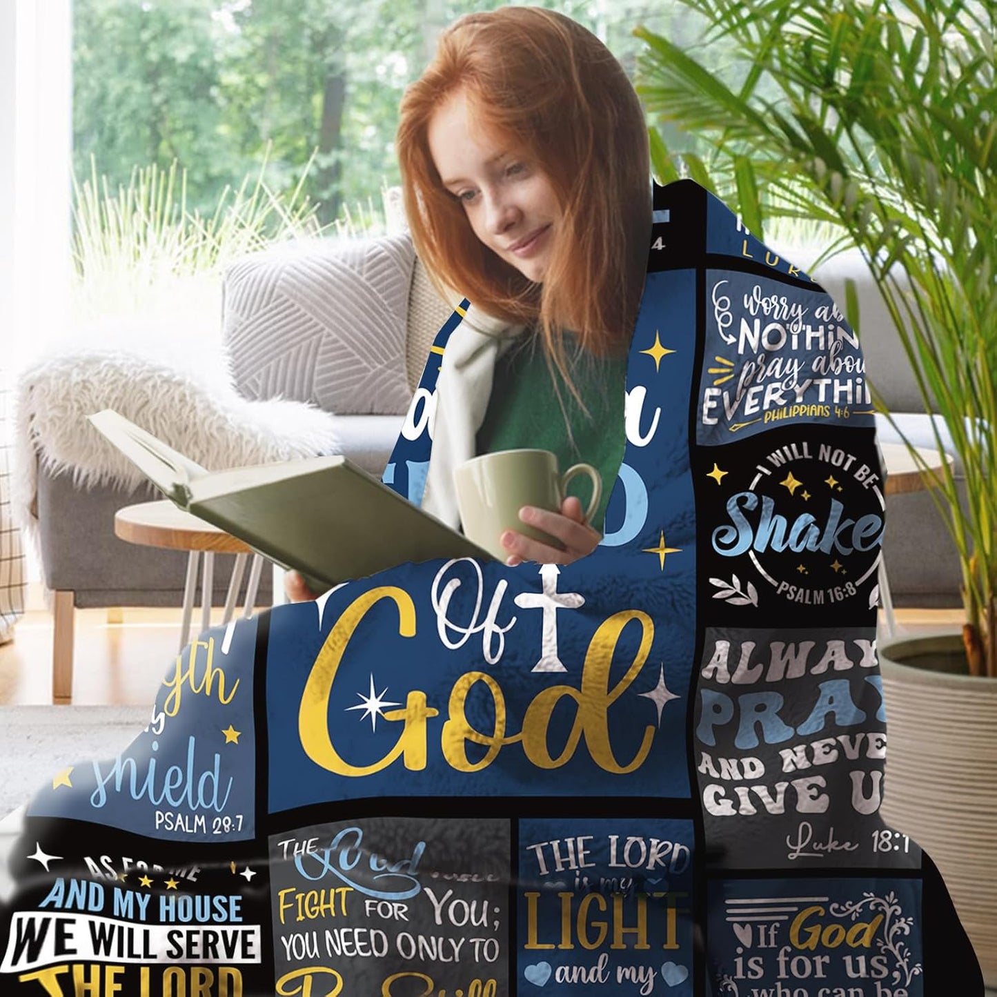 Christian Gifts for Men Flannel Throw Blanket, Religious Inspirational I Am a Child of God Birthday Christmas Faith Gift Ideas, Bible Verse Soft Blankets Present for Boys Son Brother Dad 50"x60"
