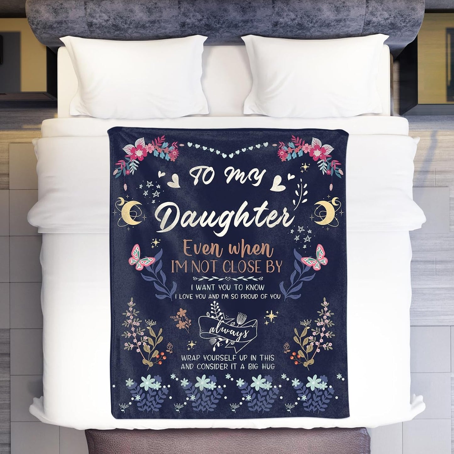 BeneCharm Daughter Gifts from Mom Dad on Christmas - Anti-Pilling Throw Blanket for Adult Daughter - Birthday Gift, 50x60