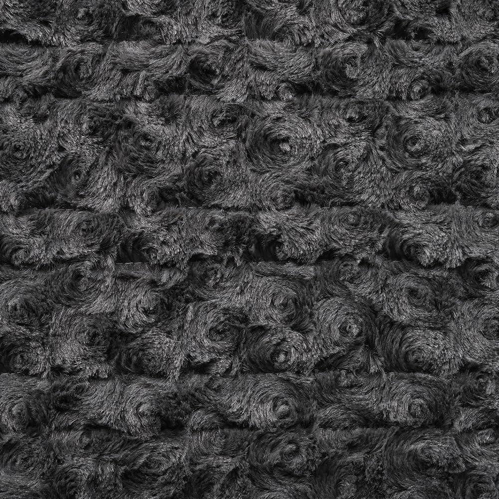 WOOMER Heated Blanket Queen Size 84" x 90", Electric Blanket with Dual Controls, 0.5-12 Hours Timer & 10 Heating Levels, ETL Certified, Dark Grey Rose Patterns Faux Fur & Sherpa, Machine Washable