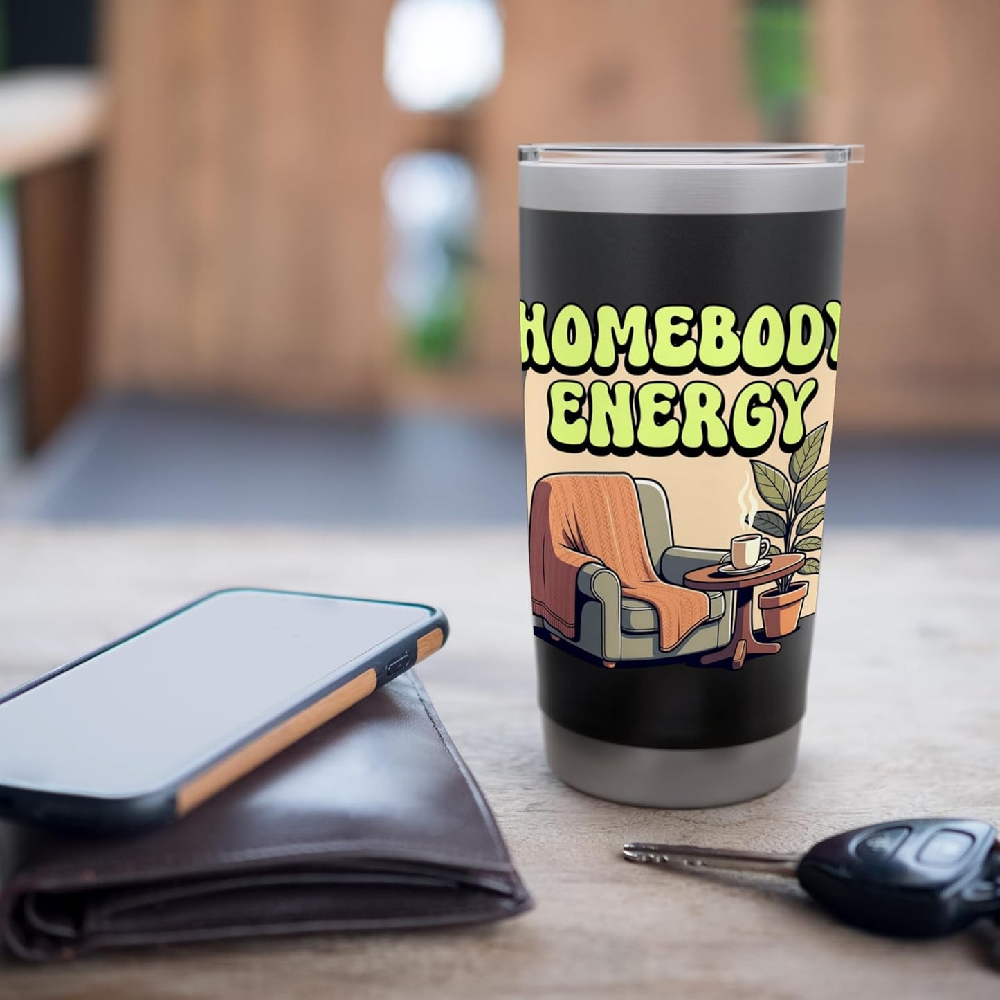 Homebody Energy Cozy Introvert Lifestyle Design Stainless Steel Insulated Tumbler