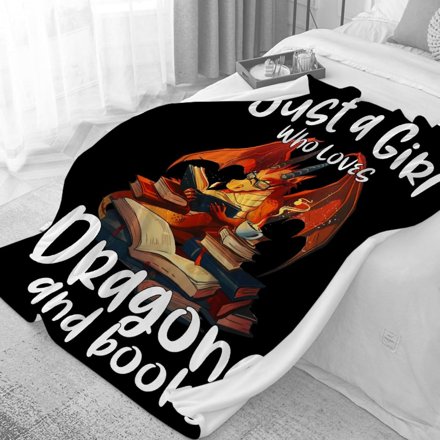 Dragon Blanket Gift for Woman Man Girls Book Dragon Gift for Dragon Lovers Soft Flannel Blanket for Living Room Sofa Couch Decor - 40"x50" for Kids/Children