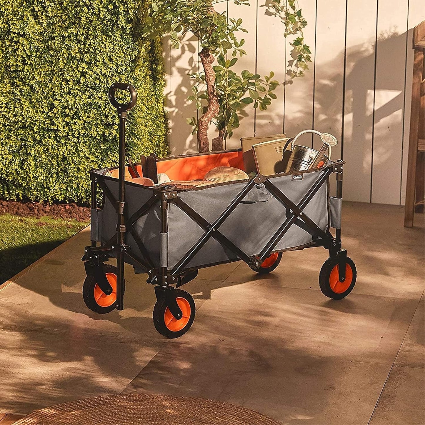 Garden Trolley, Foldable Cart, Heavy Duty Festival Trolley, Pull Wagon Truck - (Red) (Blue)